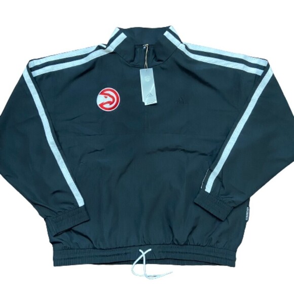 Adidas Atlanta Hawks NWT Club Member Windbreaker Pullover Jacket Men's Large - Picture 1 of 7